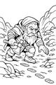 Free Dwarf Coloring Page - Tracker on Rocky Mountain Trail (Printable PDF)