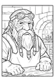 Free Dwarf Engineer Coloring Page - Goggles and Braided Beard in Workshop (Printable PDF)