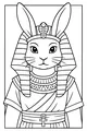 Free Rabbit Coloring Page - Cute Pharaoh Bunny in Egyptian Costume (Printable PDF)