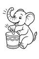 Free Elephant Coloring Page - Cute Cartoon Elephant Playing a Drum (Printable PDF)