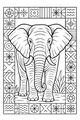 Free Elephant Coloring Page - Big Ears Walking Forward (Printable PDF)