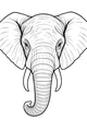 Free Elephant Coloring Page - Realistic Front Face with Big Wrinkled Ears (Printable PDF)