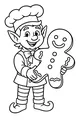 Free Christmas Elf Coloring Page - Gingerbread Baker Helper (Printable PDF)
