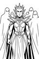 Free Elf Queen Coloring Page - Regal Warrior With Spirit Guardians (Printable PDF)