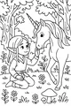 Free Elf and Unicorn Coloring Page - Woodland Friendship Meadow (Printable PDF)