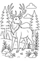 Free Elk Coloring Page - Big Antlers in Forest Clearing (Printable PDF)