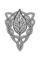 Free Elven Leaf Emblem Coloring Page - Celtic Forest Crest (Printable PDF)