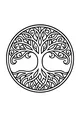 Free Elf Tree of Life Coloring Page - Celtic Knot Emblem Design (Printable PDF)