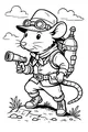 Free Rat Coloring Page - Adventurous Explorer With Spyglass (Printable PDF)