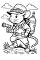 Free Rat Coloring Page - Explorer With Jetpack and Spyglass (Printable PDF)
