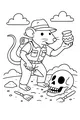 Free Rat Coloring Page - Explorer Archaeology Adventure (Printable PDF)