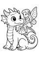 Free Baby Dragon Coloring Page - Fairy Friend Sitting on Wing (Printable PDF)