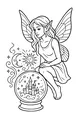 Free Fairy Girl Coloring Page - Crystal Castle Vision (Printable PDF)