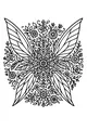 Free Fairy Wings Coloring Page - Floral Mandala Garden (Printable PDF)