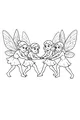 Free Fairy Friends Coloring Page - Tug-of-War Playtime (Printable PDF)