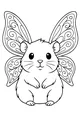 Free Guinea Pig Coloring Page - Cute Fairy Pig With Butterfly Wings (Printable PDF)