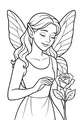 Free Fairy Coloring Page - Gentle Garden Rose Fairy (Printable PDF)