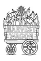 Free Harvest Wagon Coloring Page - Pumpkins and Gourds Scene (Printable PDF)