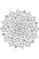 Free Fall Leaf Mandala Coloring Page - Maple Leaves and Acorns Spiral (Printable PDF)