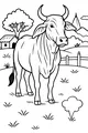 Free Cow Coloring Page - Peaceful Farm Field Scene (Printable PDF)