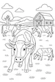 Free Cow Coloring Page - Herd in Sunny Farm Meadow (Printable PDF)