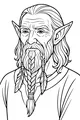 Free Elf Coloring Page - Elder With Feathered Braids Portrait (Printable PDF)