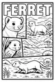 Free Ferret Coloring Page - Frisky Ferret in the Meadow (Printable PDF)