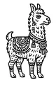 Free Llama Coloring Page - Fancy Blanket and Geometric Patterns (Printable PDF)