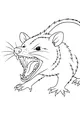 Free Opossum Coloring Page - Fierce Open-Mouth Wildlife Scene (Printable PDF)