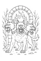 Free Cerberus Coloring Page - Three-Headed Guardian at Fiery Gate (Printable PDF)