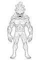 Free Fire Elemental Coloring Page - Muscular Flame Guardian (Printable PDF)