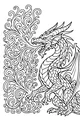 Free Dragon Coloring Page - Roaring Fire-Swirl Profile (Printable PDF)