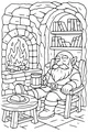 Free Dwarf Gnome Coloring Page - Cozy Fireside Cave Home (Printable PDF)
