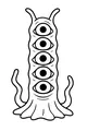 Free Monster Coloring Page - Five-Eyed Tentacled Goo Creature (Printable PDF)