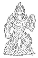 Free Fire Elemental Boy Coloring Page - Muscular Flame Guardian (Printable PDF)