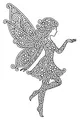 Free Fairy Coloring Page - Dancing Flower-Wing Pixie Girl (Printable PDF)
