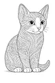 Free Cat Coloring Page - Floral Leafy Whiskers Design (Printable PDF)