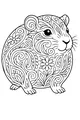 Free Guinea Pig Coloring Page - Floral Swirls on Chubby Pet (Printable PDF)