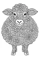 Free Sheep Coloring Page - Floral Patterned Wool in Meadow (Printable PDF)