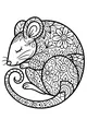 Free Mouse Coloring Page - Sleepy Mouse in Flower Patch (Printable PDF)
