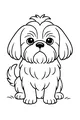 Free Dog Coloring Page - Fluffy Puppy With Big Round Eyes (Printable PDF)