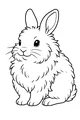 Free Rabbit Coloring Page - Fluffy Bunny Sitting Upright (Printable PDF)