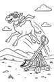 Free Camel Coloring Page - Cartoon Camel Launched by Catapult (Printable PDF)