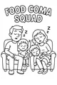 Free Thanksgiving Family Coloring Page - Post-Turkey Nap Squad (Printable PDF)