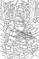 Free Dwarf Coloring Page - Forest Scout With Crossbow (Printable PDF)