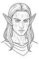 Free Elf Coloring Page - Forest Elf Boy With Rune Markings (Printable PDF)