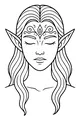 Free Elf Girl Coloring Page - Peaceful Forest Portrait (Printable PDF)