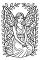 Free Fairy Coloring Page - Forest Elf Girl at Rest (Printable PDF)