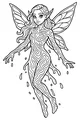 Free Forest Fairy Coloring Page - Willowwing With Leaf Wings (Printable PDF)