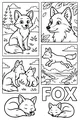 Free Fox Coloring Page - Playful Woodland Fox Poses (Printable PDF)